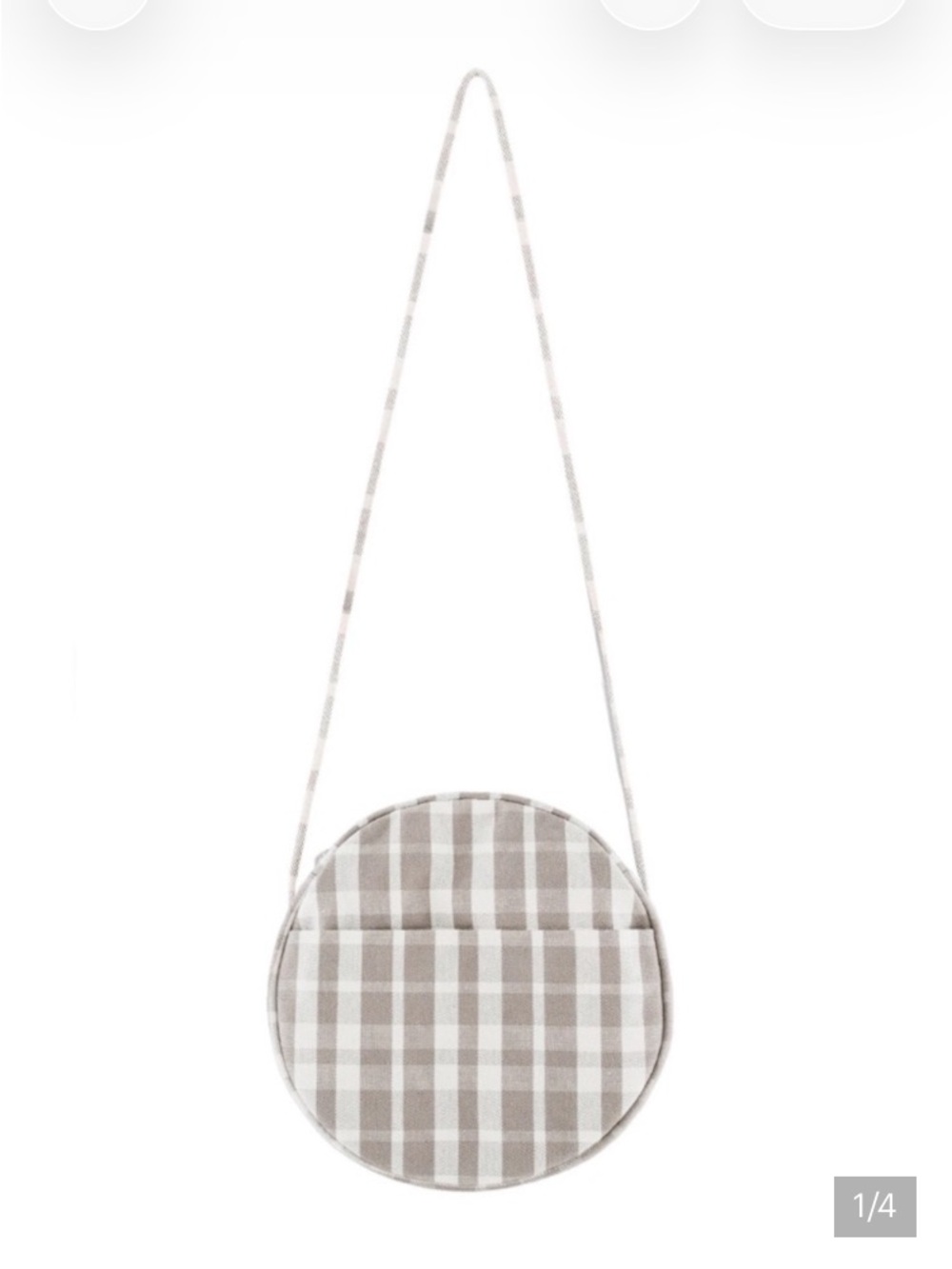 BAGGU large circle bag in plaid canvas
